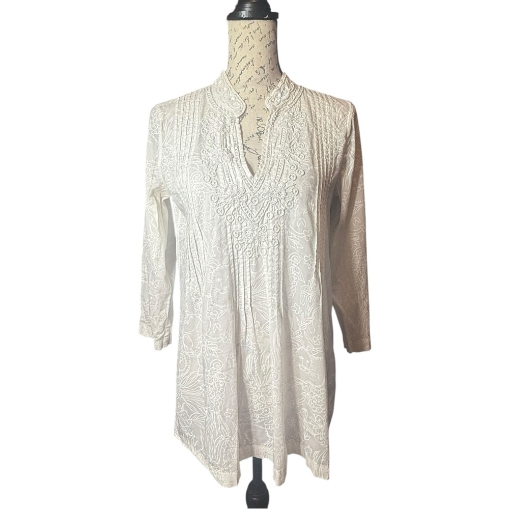 Lilly Pulitzer Women's White Beaded Tunic Size Small